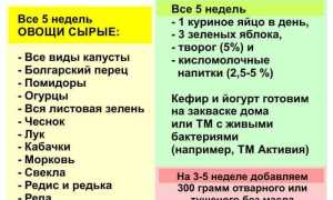 Разрешенные продукты в диете Протасова