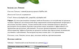 Базилик — Показания и Противопоказания