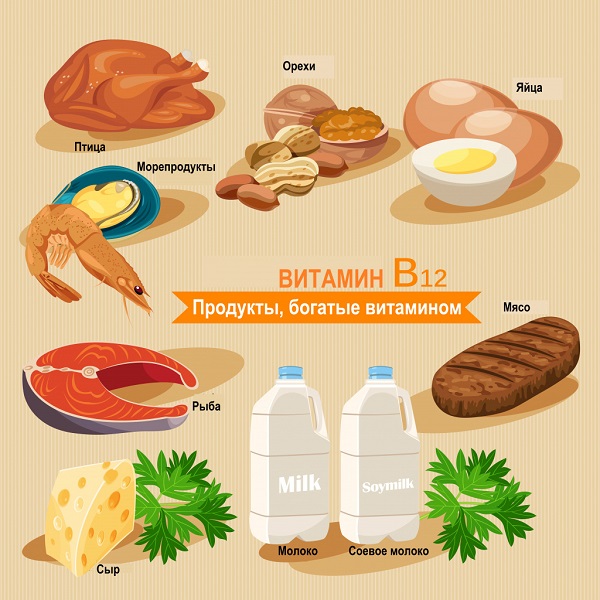 Таблица продуктов с высоким содержанием витамина В12